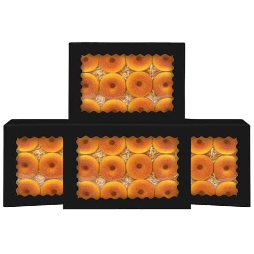 Gcardist 6 Stück Auto-pop Up 35.56x25.4x6.35cm Schwarz Keksdose mit Fenster Gebäck Macaron Bäckerei Box für Verpackung (14x10x2.5 Inch) von Gcardist