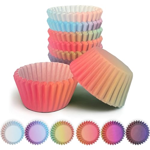 Gcardist Mini-Muffinförmchen Cupcake-Becher 300 Stück Lebensmittelqualität Verlauf-Design Muffinpapier Backförmchen Cupcake-Hüllen (Kleine Größe) von Gcardist