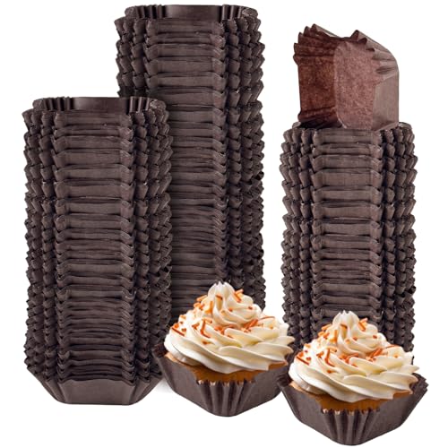 Gcardist Quadratische 200 Stück Kaffee Muffinförmchen Cupcake-Einsätze Geruchlos, Lebensmittelqualität Backförmchen (Standardgröße) von Gcardist
