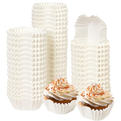 Gcardist Quadratische 200 Stück Weiße Muffinförmchen Cupcake-Einsätze Geruchlos, Lebensmittelqualität Backförmchen (Standardgröße) von Gcardist