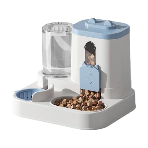 Automatische Haustier-Feeder und Waterer, 2 in 1 Automatische Katzenfutterautomaten, Selbstverfügung mit großer Kapazität, Schwerkraft, separates Wasser und Behandlungsfach, 27x23x27cm, für Katzenhund Automatische Haustier-Feeder und Waterer, 2 in 1 Automatische Katzenfutterautomaten, Selbstverfügung mit großer Kapazität, Schwerkraft, separates Wasser und Behandlungsfach, 27x23x27cm, für Katzenhund von Gcerfby