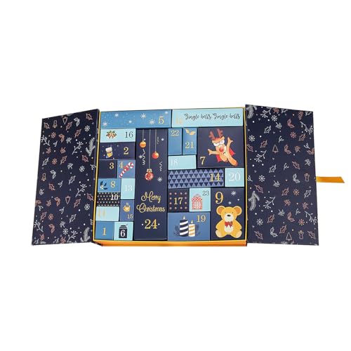 Gcerfby Countdown Box Zum Befüllen | 24-Tägige Weihnachtliche Saisonale Dekoration | Leere Countdown Papier-Schachteln,Für Weihnachtsbonbons Schokolade Fondant Nugat Schmuck Kleines Spielzeug von Gcerfby