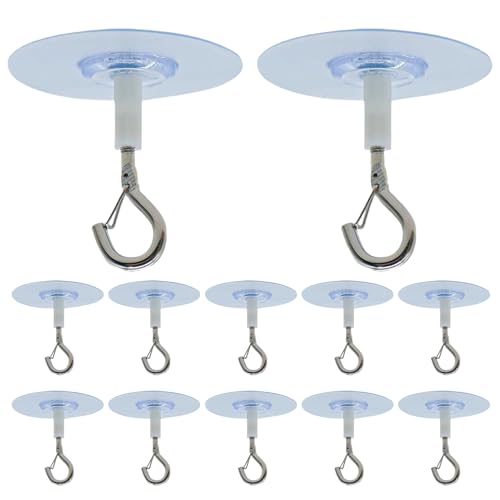 Gcerfby Deckenhaken ohne Bohren, Deckenaufhänger, Windspiel-Aufhänger, klebriges Auge zum Aufhängen von Lichtpflanzen Gcerfby Deckenhaken ohne Bohren, Deckenaufhänger, Windspiel-Aufhänger, klebriges Auge zum Aufhängen von Lichtpflanzen von Gcerfby