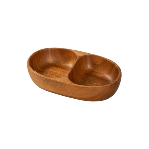 Gcerfby Doppel-Snack-Schüssel, umweltfreundliche Servierschale, 21 x 4,5 cm, kleine Getreidebehälter, Doppelfächer-Schüsselhalter, Platzeinsparung, für Sonnenblumensamen, Kirschen, Küchentheke von Gcerfby