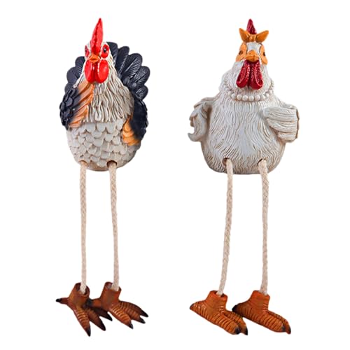 Gcerfby Hahn Statue | 2er Set Hahn Und Henne Deko | Tierfiguren Gartenkunst Aus Kunstharz Zimmerdekoration Für Schreibtisch Terrasse Rasen Weg Hinterhof von Gcerfby