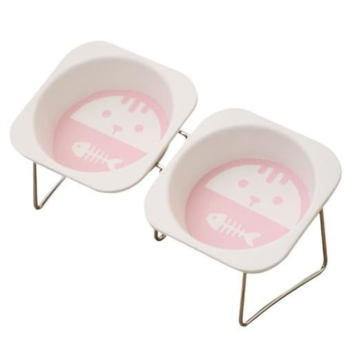 Gcerfby Katzenfutternapf,Erhöhter Katzennapf für Kätzchen und Wasser - Geneigter Futternapf Mit 2 Schalen rutschfest Für Kleine Hunde Welpen Kätzchen Fütterung Indoor Zuhause Wohnung Garten Balkon | Gcerfby Katzenfutternapf,Erhöhter Katzennapf für Kätzchen und Wasser - Geneigter Futternapf Mit 2 Schalen rutschfest Für Kleine Hunde Welpen Kätzchen Fütterung Indoor Zuhause Wohnung Garten Balkon | von Gcerfby