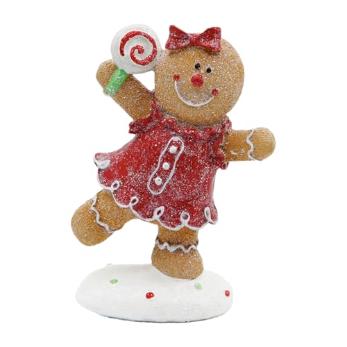 Gcerfby Lebkuchenharzstatue, festliches Design, Harz -Mann -Statue -Ornamente, Weihnachtsferien -Wohnkultur -Figuren, dekorativ für Schreibtisch Nachttheke Wohnzimmer Schlafzimmer von Gcerfby