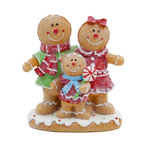 Gcerfby Lebkuchenharzstatue, festliches Design, Harz -Mann -Statue -Ornamente, Weihnachtsferien -Wohnkultur -Figuren, dekorativ für Schreibtisch Nachttheke Wohnzimmer Schlafzimmer von Gcerfby
