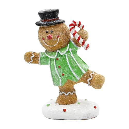 Gcerfby Lebkuchenharzstatue, festliches Design, Harz -Mann -Statue -Ornamente, Weihnachtsferien -Wohnkultur -Figuren, dekorativ für Schreibtisch Nachttheke Wohnzimmer Schlafzimmer von Gcerfby