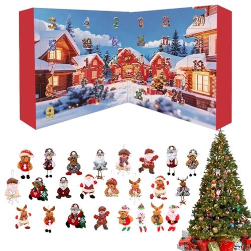Gcerfby Plüsch Adventskalender Für Weihnachten,24 Tage Des Advents 2025 | Plüsch Stoffpuppe Ornament,Für Innenbereich Weihnachtsbaum Eingang Fenster Wand Kaminsims Schlafzimmer Feiertag von Gcerfby