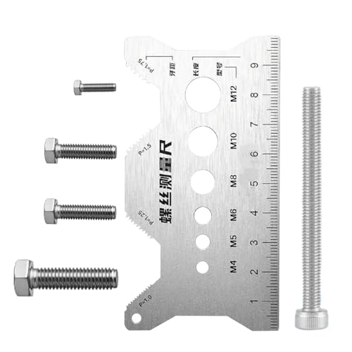 Gcerfby Schraubenlehre | Edelstahl Bolzengewinde Messgerät | Tragbarer Schraubenlehren-Set Mit Doppelseitiger Skala Für Schmuck Elektronik Handwerk Reparatur Uhren Präzisionsarbeit Gcerfby Schraubenlehre | Edelstahl Bolzengewinde Messgerät | Tragbarer Schraubenlehren-Set Mit Doppelseitiger Skala Für Schmuck Elektronik Handwerk Reparatur Uhren Präzisionsarbeit von Gcerfby