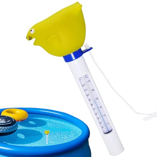 Gcerfby Schwimmendes Thermometer - Wasserdichtes Wasserthermometer Für Pools - Tragbares Modell Mit Schnur Badewannenzubehör Für Kinder Spas Aquarien Innenbereich von Gcerfby