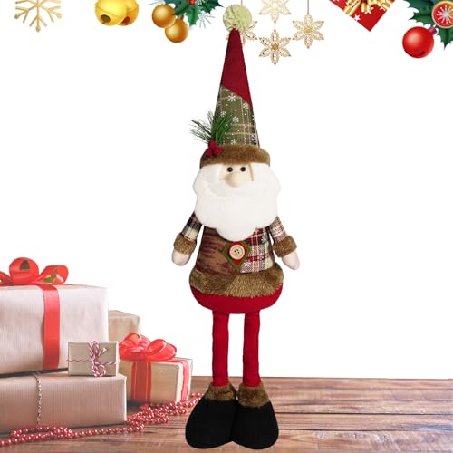 Gcerfby -Weihnachtsationen, Weihnachtsmann-Stehfigur | Weihnachtsmit ausziehbaren Beinen -| -Stehfigur für Haustür, Sofa, Kamin, Schlafzimmer, Wohnzimmer, Tisch von Gcerfby