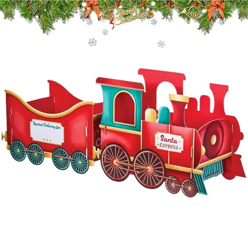Gcerfby Weihnachtszug,Festliche Süßigkeiten Aufbewahrung Organizer Zug,Festliche Große Abteile und Behälter Dekoration | Tischdekoration von Gcerfby