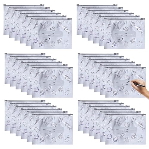 Gcerfby Wiederverwendbare Lebensmittelbeutel, Wiederverwendbare Frischhaltebeutel Mit Schiebeverschluss Für Mittagessen, 30 Stück Auslaufsichere Behälter Alufolien Taschen Für Küche Fleisch Sandwich von Gcerfby