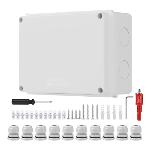 Wasserdichte Junction Box im Freien, wetterfeste, 15x11x7cm, staubdichte elektrische Projektboxen, ABS-Wetter-Sorte-Kabel-Steckverbinder, einfache Installation für elektrische Projekte Wasserdichte Junction Box im Freien, wetterfeste, 15x11x7cm, staubdichte elektrische Projektboxen, ABS-Wetter-Sorte-Kabel-Steckverbinder, einfache Installation für elektrische Projekte von Gcerfby