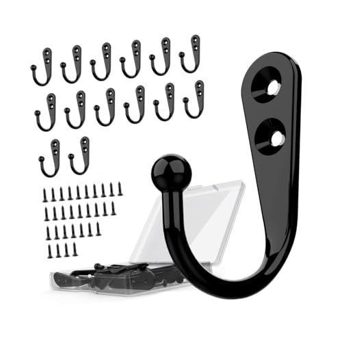 Gcljlmy 15 x Kleiderbügelhaken aus Metall für Hüte, Handtücher, Türen, Haken mit Schraube, Kleiderhaken für Kaffeetassen, Tassen, Küchenschals, Taschen Gcljlmy 15 x Kleiderbügelhaken aus Metall für Hüte, Handtücher, Türen, Haken mit Schraube, Kleiderhaken für Kaffeetassen, Tassen, Küchenschals, Taschen von Gcljlmy
