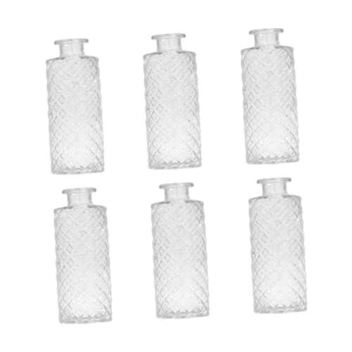 Gcljlmy 6 Stück Knospenvasen aus Glas, Mini-Blumenvasen, Tafelaufsätze, leicht, kreativ, dekorative Pflanzenbehälter für Bücherregale im Innenbereich (Transparent) von Gcljlmy