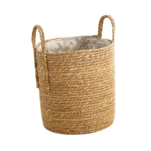 Gcljlmy Blumentopf-Abdeckung, gewebter Pflanzkorb, Blumenvasenhalter, Blumentopfhalter, geflochtener Pflanzenkorb für Rasen, Terrasse, Zuhause, Bauernhaus (M) von Gcljlmy