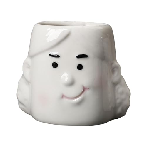Gcljlmy Blumentopf aus, lustiger Cartoon-Übertopf, modernes Kunstwerk, Heimdekoration, niedliche Blumentopfvase für den Tisch, drinnen und draußen (Mädchen Weiß Hell) von Gcljlmy