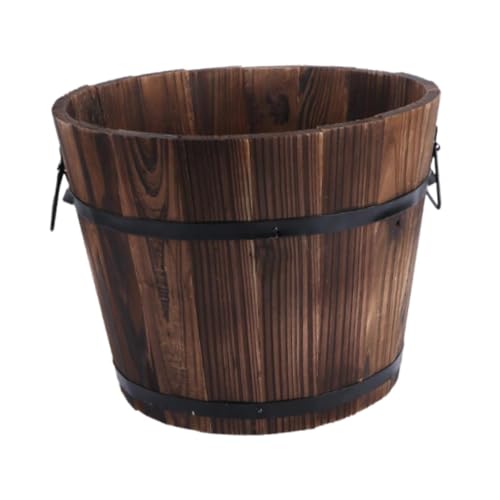 Gcljlmy Blumentopf aus Holz, Pflanztopf mit Abflussloch, rustikaler Pflanzkübel aus, Pflanzkübel für Hof, Innen- und Außenbereich, Garten, Heimdekoration Gcljlmy Blumentopf aus Holz, Pflanztopf mit Abflussloch, rustikaler Pflanzkübel aus, Pflanzkübel für Hof, Innen- und Außenbereich, Garten, Heimdekoration von Gcljlmy