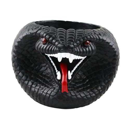 Gcljlmy Blumentopf aus Kunstharz, Schlangen-Pflanzgefäß, handgefertigt, kreativer Organizer, Pflanzenbehälter, Pflanzen, Pflanzgefäß für Regal, Balkon (Schwarz) von Gcljlmy