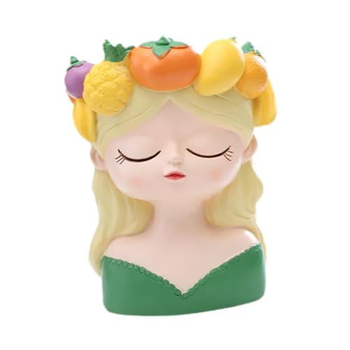 Gcljlmy Blumentopf für Mädchen, süßer Übertopf aus Kunstharz, Kunstwerk, einzigartiges Geschenk, Dekoration, Blumentopf für Mädchen, für Bauernhaus (Style C) von Gcljlmy