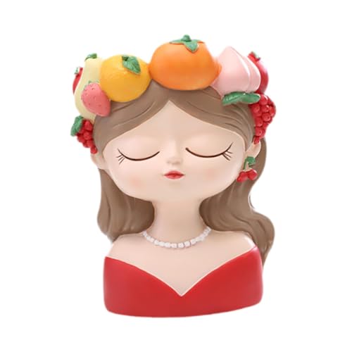 Gcljlmy Blumentopf für Mädchen, süßer Übertopf aus Kunstharz, Kunstwerk, einzigartiges Geschenk, Dekoration, Blumentopf für Mädchen, für Bauernhaus (Style D) von Gcljlmy