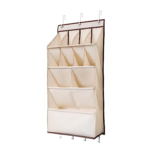 Gcljlmy Deep Pockets Tür-Schuhregal zum Aufhängen, Aufbewahrungstasche für Schranktür-Kleiderbügel, hängendes Schuhregal für Schrank-Kleiderbügel für (Beige 11 Gitter) von Gcljlmy