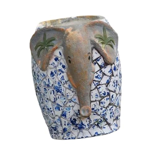 Gcljlmy Dekorativer Blumentopf für die Terrasse im Freien, Dekoration in Blau und Weiß, vielseitig einsetzbar, Höhe 41 cm, Pflanzenbehälter für Gcljlmy Dekorativer Blumentopf für die Terrasse im Freien, Dekoration in Blau und Weiß, vielseitig einsetzbar, Höhe 41 cm, Pflanzenbehälter für von Gcljlmy