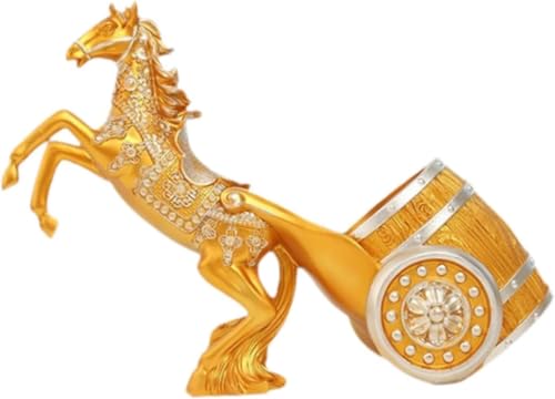 Gcljlmy Dekorativer Weinflaschenhalter, Tisch-Weinregal, Geschenk für Weinliebhaber, Ausstellungsstück, Flaschenablage, Statue, Heimdekoration für Tisch- und (Pferdegold) von Gcljlmy