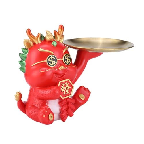 Gcljlmy Drachenstatue-Schlüsselablage, multifunktionale Tiere, Figur, Schreibtisch-Organizer, Schmucktablett für Regal, Büro, Eingang von Gcljlmy