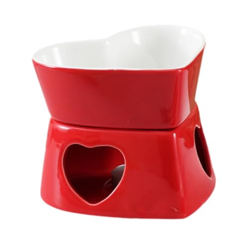 Gcljlmy Feuerkessel-Schüssel aus mit 4 Gabeln, dekoratives Dekor, leicht zu reinigende Schokoladen-Maker-Schüssel, Mini-Fondue-Topf für Partygeschenke (Rot) von Gcljlmy