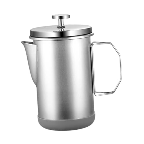 Gcljlmy French Pressing Kaffeemaschine Kanne Kaffeekessel 1L Hitzebeständig Kein Kaffeesatz Espressokessel für Kaffeebar Büro Zuhause (Silber) von Gcljlmy