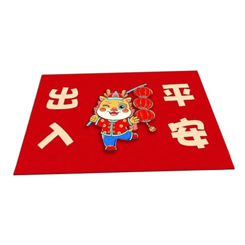 Gcljlmy Fußmatte für den Innenbereich, roter dekorativer Teppich, chinesisches Neujahr, Bodenmatte für Küche, Eingangsbereich, Schlafzimmer, Eingangsbereich (Stil C) von Gcljlmy