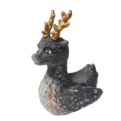 Gcljlmy Hirsch-Pflanzgefäß, Kunstharz, Blumentopf-Kollektion, Heimdekoration, kreativer Hirsch-Pflanztopf, Rentier-Pflanztopf für den Garten (Schwarzes Rentier) von Gcljlmy