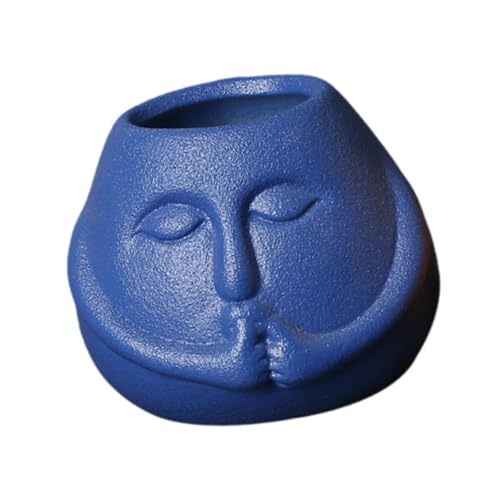 Gcljlmy Lustiger Cartoon -Pflanzer kreativer Blumenpot für kleine Pflanzen Gartendekor süße Pflanzentopf Kleiner blumentopf für Garten Terrasse (Blau) von Gcljlmy