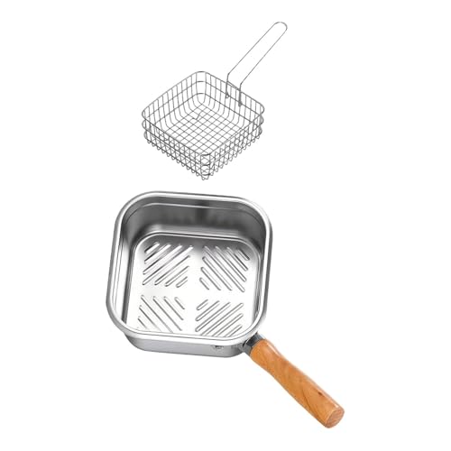 Gcljlmy Mini Deep Fryer Pot Frying Pan mit Korb 2500 ml Mehrzweckkochtopf Camping für Eintöpfer Gemüse Dumpling Pommes Frites Pommes von Gcljlmy