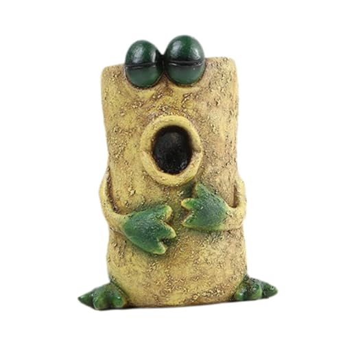 Gcljlmy Niedlicher Frosch-Pflanztopf, kreative Heimdekoration, Bastelstatue, Bonsai-Blumentopf, kleine Pflanztöpfe für Rasen, Balkon, Dekoration (Gelb,D) von Gcljlmy