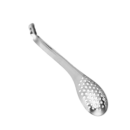 Gcljlmy Perforierter Löffel, kleine geschlitzte Löffel, moderner, stilvoller, langlebiger Molekularküchen-Kaviarlöffel,für, Silber von Gcljlmy