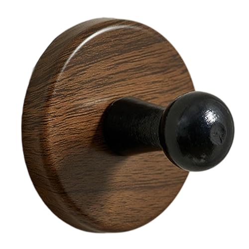 Gcljlmy Saugknopf Haken Wandhaken Handtuchhaken Kleiderhaken aus Holz Und PP Material für Badezimmer Küche Hotel Büro (Braun) von Gcljlmy
