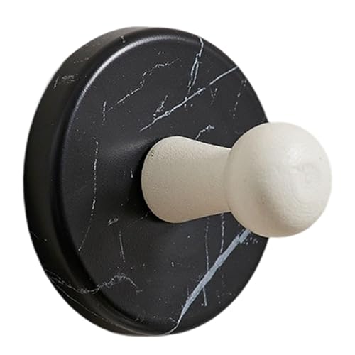 Gcljlmy Saugknopf Haken Wandhaken Handtuchhaken Kleiderhaken aus Holz Und PP Material für Badezimmer Küche Hotel Büro (Marmor Schwarz) von Gcljlmy