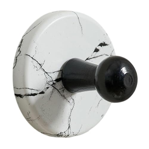 Gcljlmy Saugknopf Haken Wandhaken Handtuchhaken Kleiderhaken aus Holz Und PP Material für Badezimmer Küche Hotel Büro (Marmor Weiß) von Gcljlmy