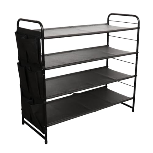 Gcljlmy Schuhregal, Schuhregal, Metall, vertikales Eck-Präsentationsregal, Aufbewahrungs-Organizer, mehrere Ebenen, für Balkon, Garage, Schlafzimmer, Flur (4 Schichten) von Gcljlmy