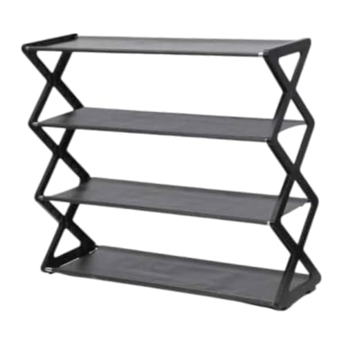 Gcljlmy Schuhregal Speicher Rack Easy Montage Regal Leichter Schuhorganisator Ständer für Schlafzimmerschlafzimmer Garage Badezimmer (Schwarz) von Gcljlmy