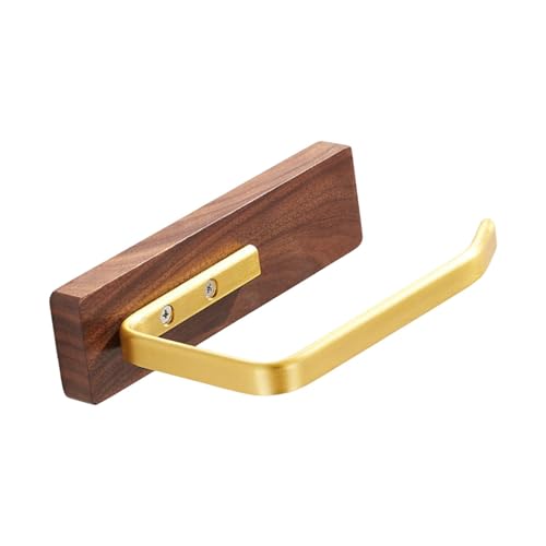 Gcljlmy Taschentuchhalter aus Walnussholz, kreativer Toilettenpapierrollenständer, Toilettenpapierregal aus Holz, Garage (Gold) von Gcljlmy