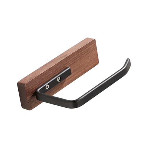 Gcljlmy Taschentuchhalter aus Walnussholz, kreativer Toilettenpapierrollenständer, Toilettenpapierregal aus Holz, Garage (Schwarz) von Gcljlmy