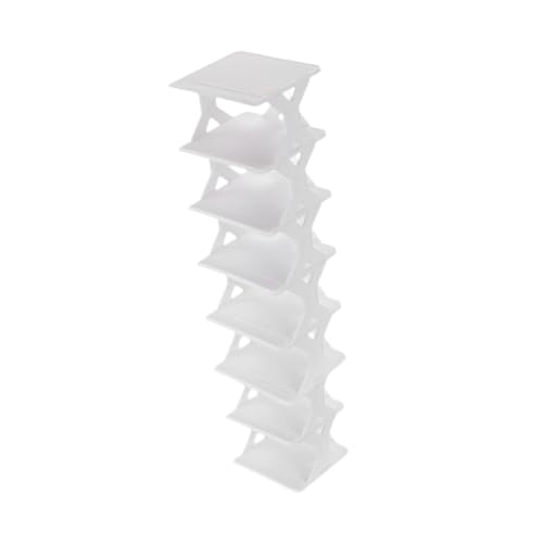 Gcljlmy Vertikales Schuhregal, Schuhregal, schmale Ecke, Stabiler, platzsparender Aufbewahrungs-Organizer für Schrank, Wohnung, Flur, Garage, Schlafzimmer, Weiß (8-stufig,Weiß) von Gcljlmy