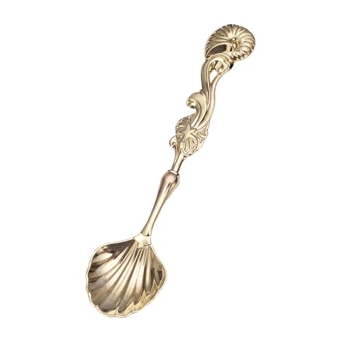 Gcljlmy Vintage Design Kaffeelöffel Dessertlöffel Geschirr Kreatives Handwerk Dekor für Esszimmer Getränk (Golden) von Gcljlmy
