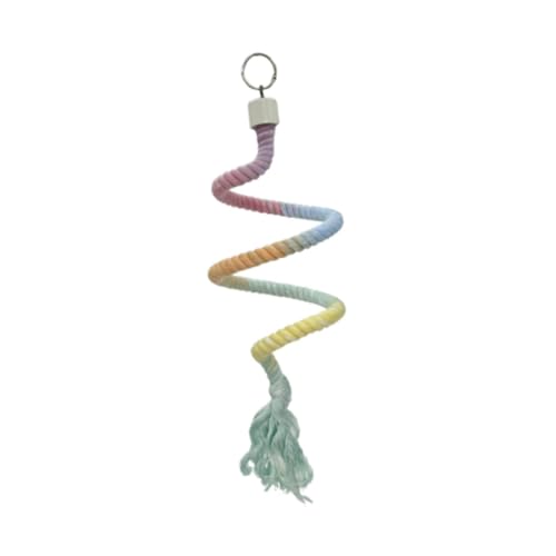 Gcljlmy Vogelseile Papagei Schwung Seil Käfig Stehbar Vogelversorgung Papageienkletterseil Haustier Vögel Aktivitätszentrum für Lovebirds (80 cm Metallring) von Gcljlmy